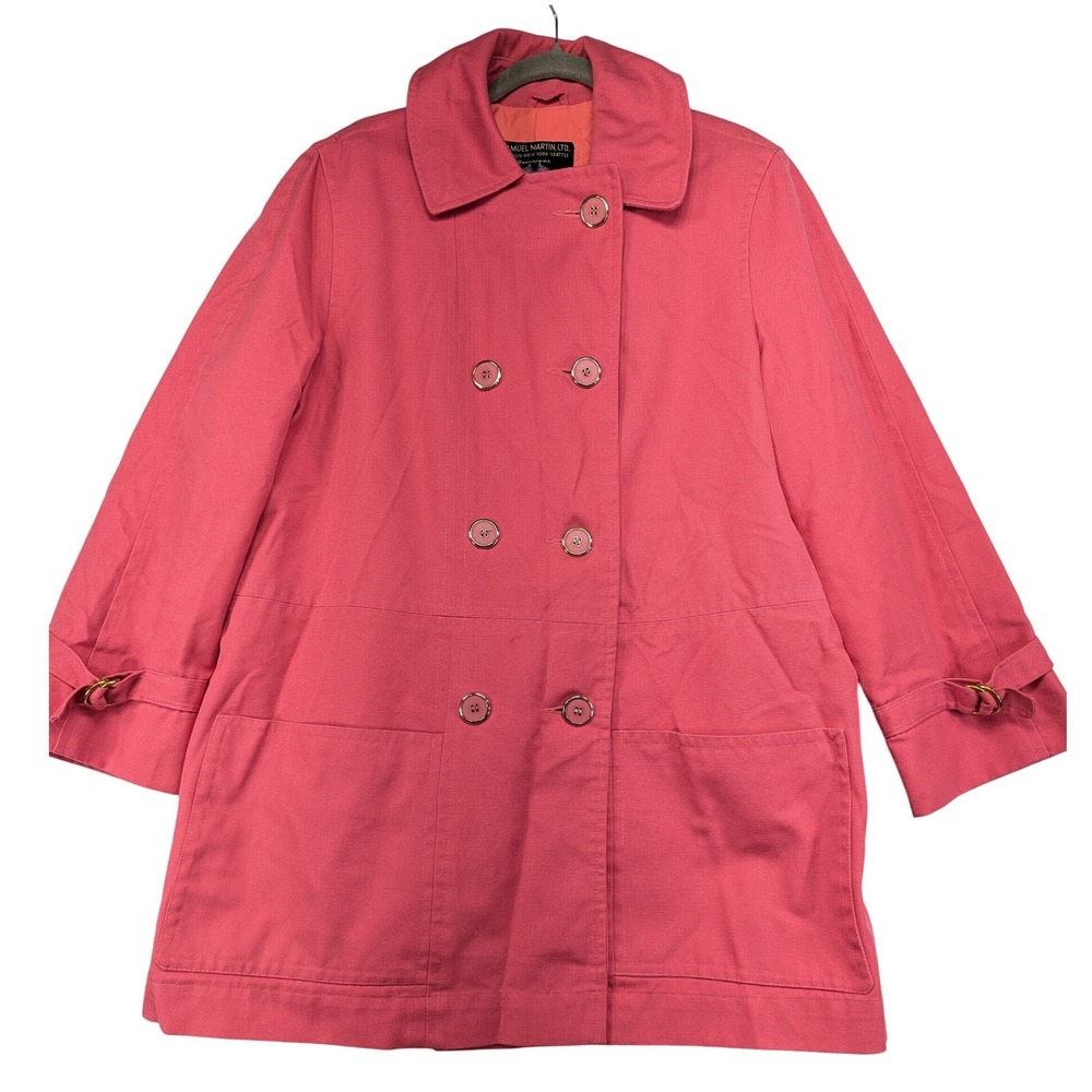 Vintage Samuel‎ Martin Ltd Rainwear The Flag Line Pink Trench Coat Large
